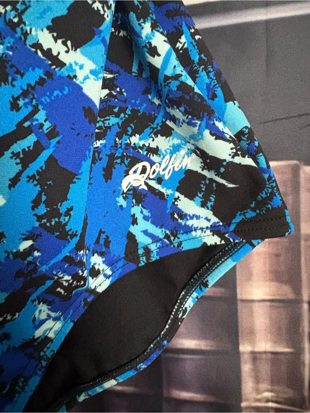 Blue Abstract Print One-Piece Swimsuit - Picture 2 of 10